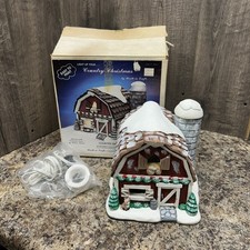 Ceramic Hand Painted Country Christmas Barn By Health In Crafts Vintage Village