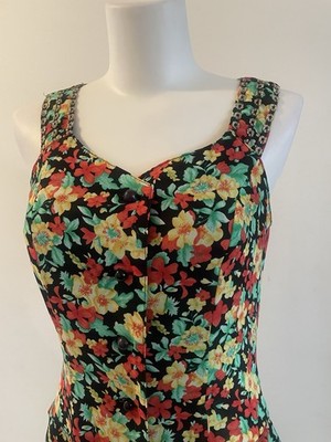 Red Lady Floral Sundress Midi Size S