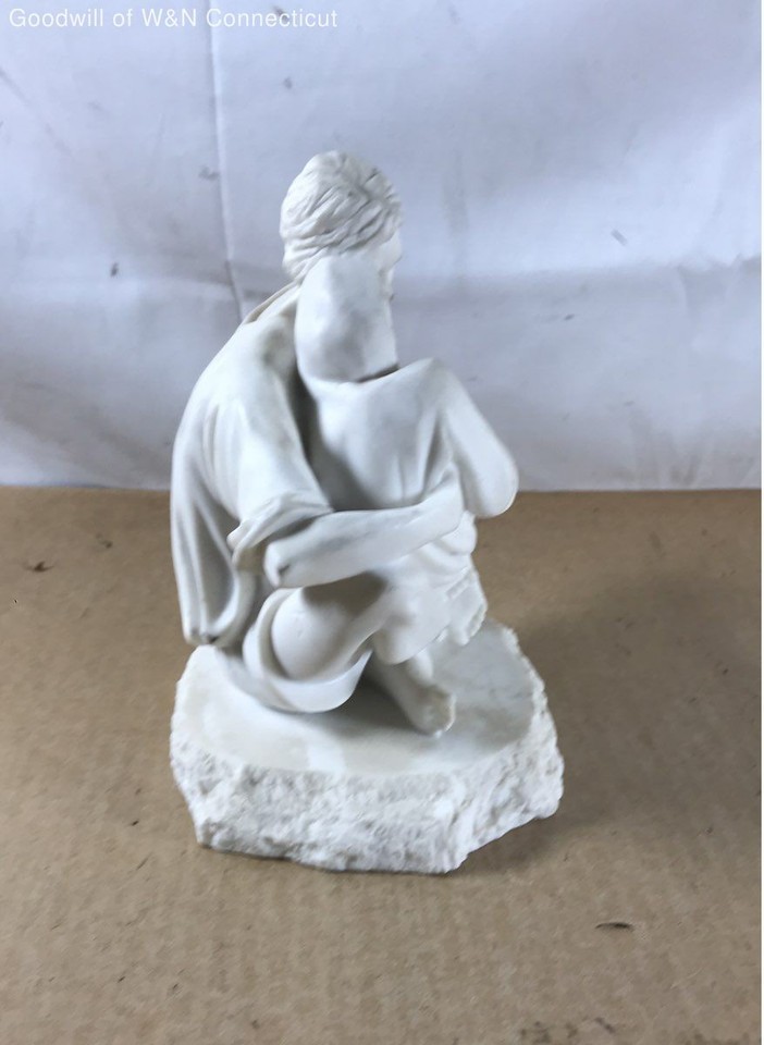 White Base Rounded Statue Base Timothy P. Schmalz A Quiet Moment Holy Family Sculpture 9