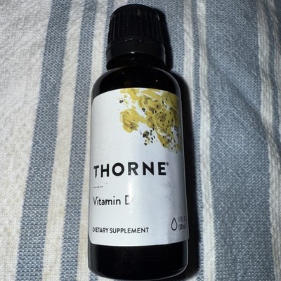 Thorne Vitamin D Liquid 2026 Dietary Supplement 1 oz 30mL 2026 D3 1000IU 25mcg!