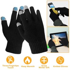 Unisex Touch Screen Gloves Full Finger Winter Warm Knitted Gloves For Warmth Run