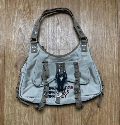 Vintage 00s George Gina & Lucy Mos Cowgirl Beige Shoulder Bag Y2k GGL Carabine