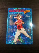 2026 Topps Heritage Chrome Blue Sparkle #368 Brayan Rocchio, Cleveland Guardians