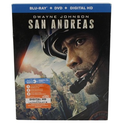 San Andreas DWAYNE JOHNSON The Rock Blu-Ray Digital HD NEW SEALED w/ Slipcover
