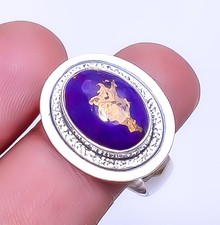 Copper Purple Turquoise Gemstone 925 Sterling Silver Jewelry Ring s.10 Sku60