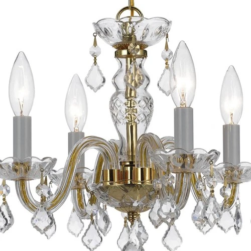 Crystorama 1064-PB-CL-MWP Traditional Crystal Mini Chandelier Polished Brass - Picture 4 of 5