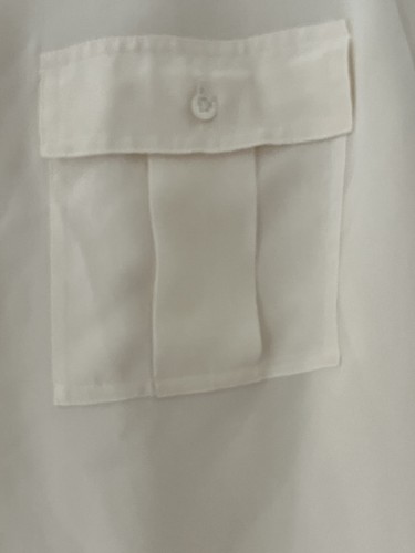 NWT J. Crew 100% Silk Long Sleeve Ivory Sz 10 Collar Button Front Pockets - Picture 3 of 9