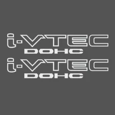 2x White i-VTEC DOHC Vinyl Decal for Honda Acura ivtec Stickers Emblem Fast ship