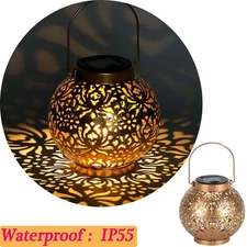 Solar Powered Lantern Classic Vintage Hanging Lantern Light Garden Outdoor Decor