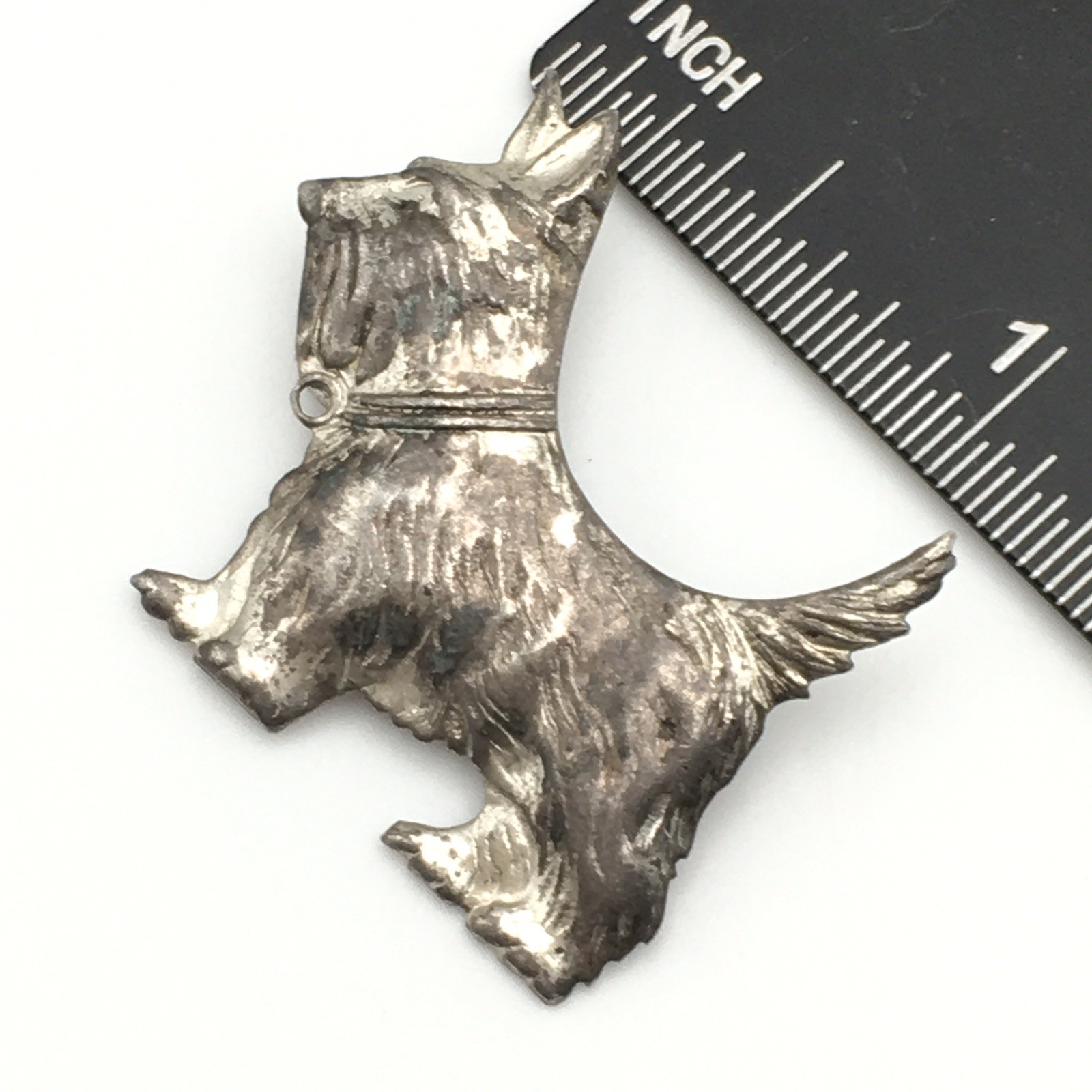 Vintage Sterling Silver Scottish Terrier Dog Pin Brooch Marked Sterling 3g #65