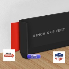 Storystore Wall Baseboard Trim 4x65ft Flexible Self-Adhesive Rubber Peel & Stick