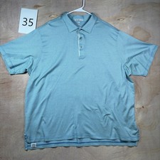 Peter Millar Polo Shirt Golf Mens Size 2XL Short Sleeve Cotton Pattern Blue