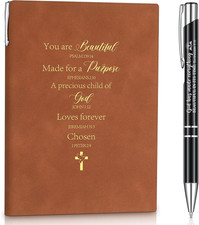 Tenare Leather Prayer Journal with Pen - Inspirational Christian Gift