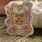 Baby Three Rabbit Plush Stuffed Animal Animation Pink Yellow White crying eyes  — photo 3