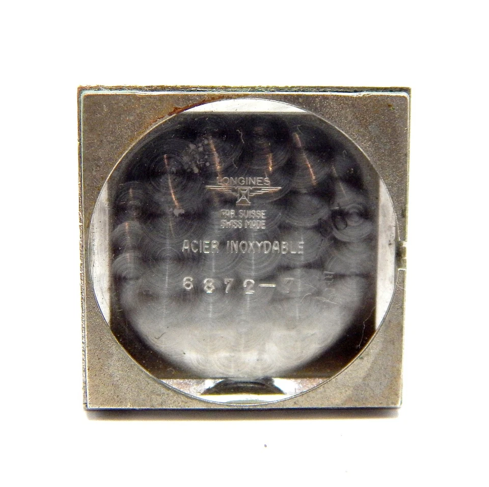 Reloj LONGINES Cuadrado Cuerda Manual Ref 6872-7 Caja Acero Circa 1960 Hombre Funcionando Foto 4 de 4