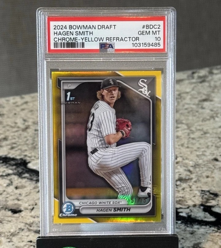 HAGEN SMITH 2024 1st Bowman Chrome Yellow Refractor /75 PSA10 CALL UP SOON