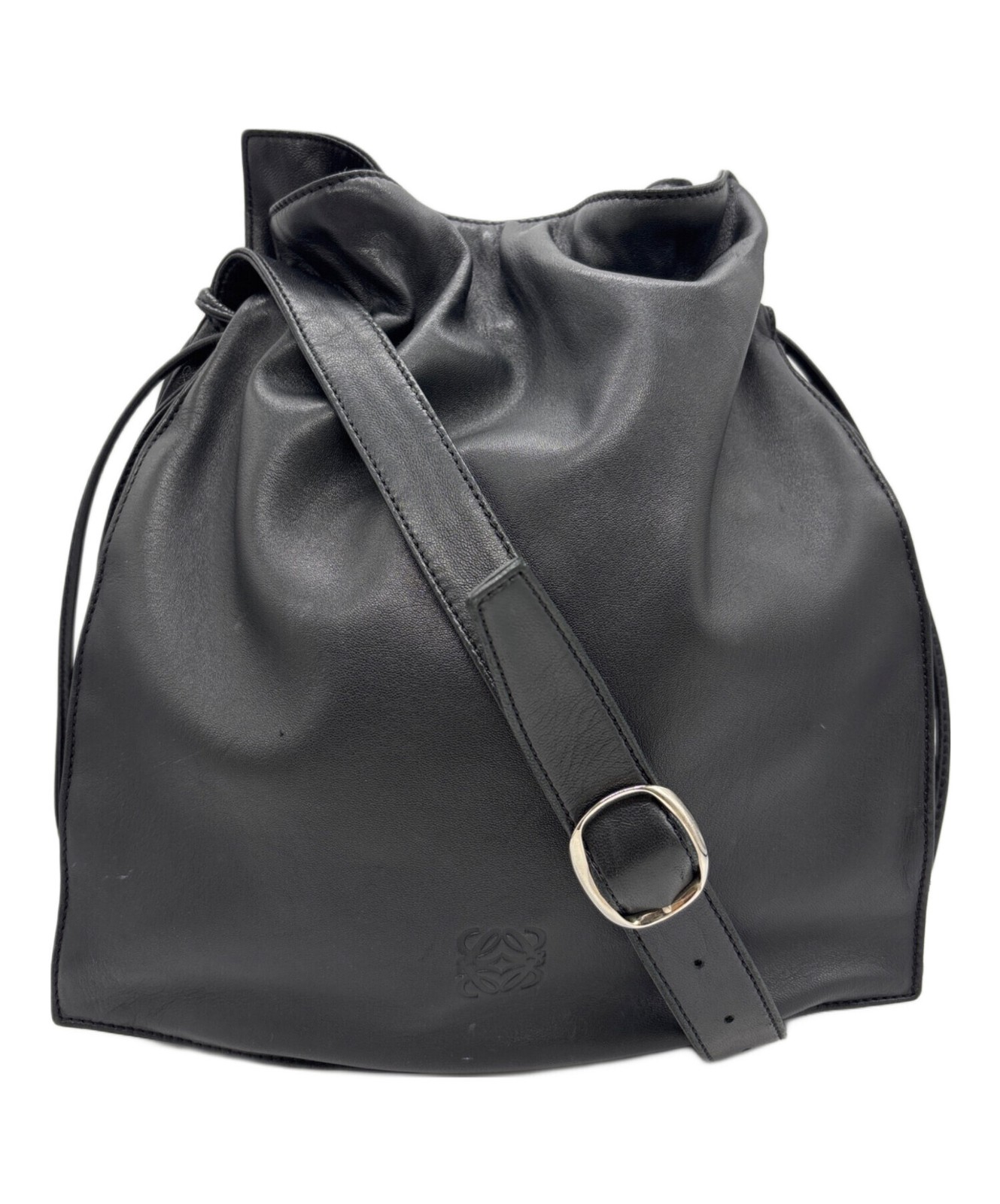 LOEWE 050607 Drawstring Shoulder Bag Black — image 3