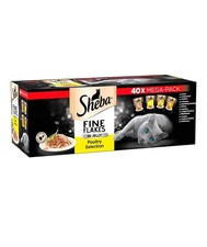 Sheba Poultry Selection Cat Food 40 x 85g Fine Flakes In Jelly Pouches