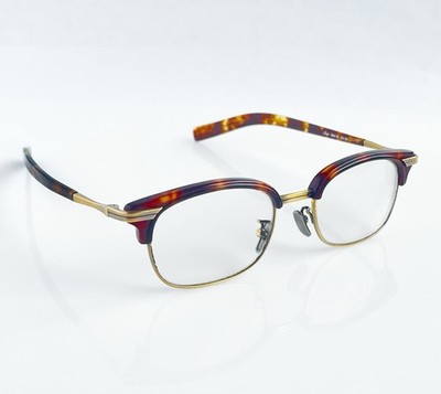 【VTG】90s Lunor   Mod 95 Titanium Gold Tortoise Eyeglasses Frame Handmade Japan