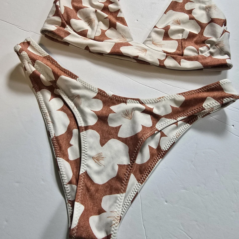 Stone Fox плавать Indo плитки бикини комплект Sol верхний пука низ Sz Mediun - Изображение 2 из 4