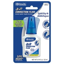 BAZIC 22 mL  2 in 1 Correction w/ Foam Brush Applicator & Pen Tip, pack of 24