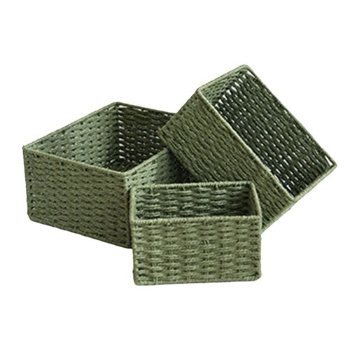 Rectangular Cosmetics Storage Box Coffee Table Storage Basket for Home - Picture 16 of 18