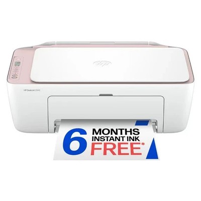 HP DeskJet 2942 Wireless All-in-One Color Inkjet Printer, Pale Rose-NEW