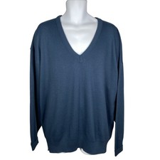 Vintage Harbor Bay Sweater Mens Size 3XLT Long Sleeve Acrylic Blue Made in USA