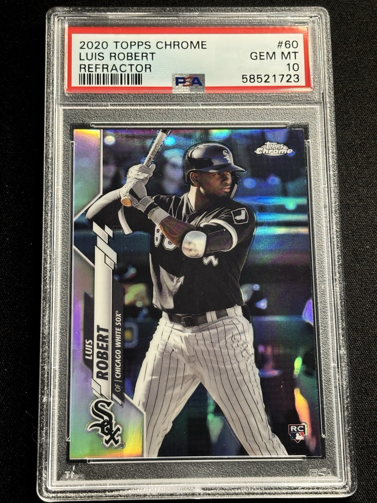 2020 Topps Chrome Luis Robert #60 Refractor PSA 10 Gem Mint Rookie Mets RC