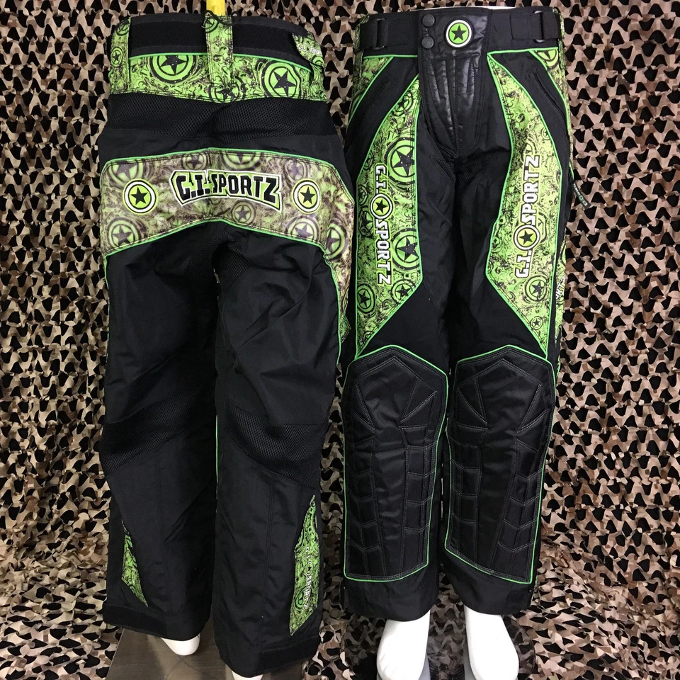 NEW GI Sportz HERALD Tournament Paintball Pants - Lime Green/Black - X-Large
