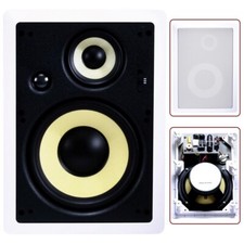 Pair 200W 3-Way 8" In Wall Ceiling Speaker Stereo Audio Fiber Woofer Home Cinema
