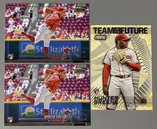 Three 2022 Topps Stadium Club Hunter Greene: 2 Base Rookie #133 & Team Of Future
