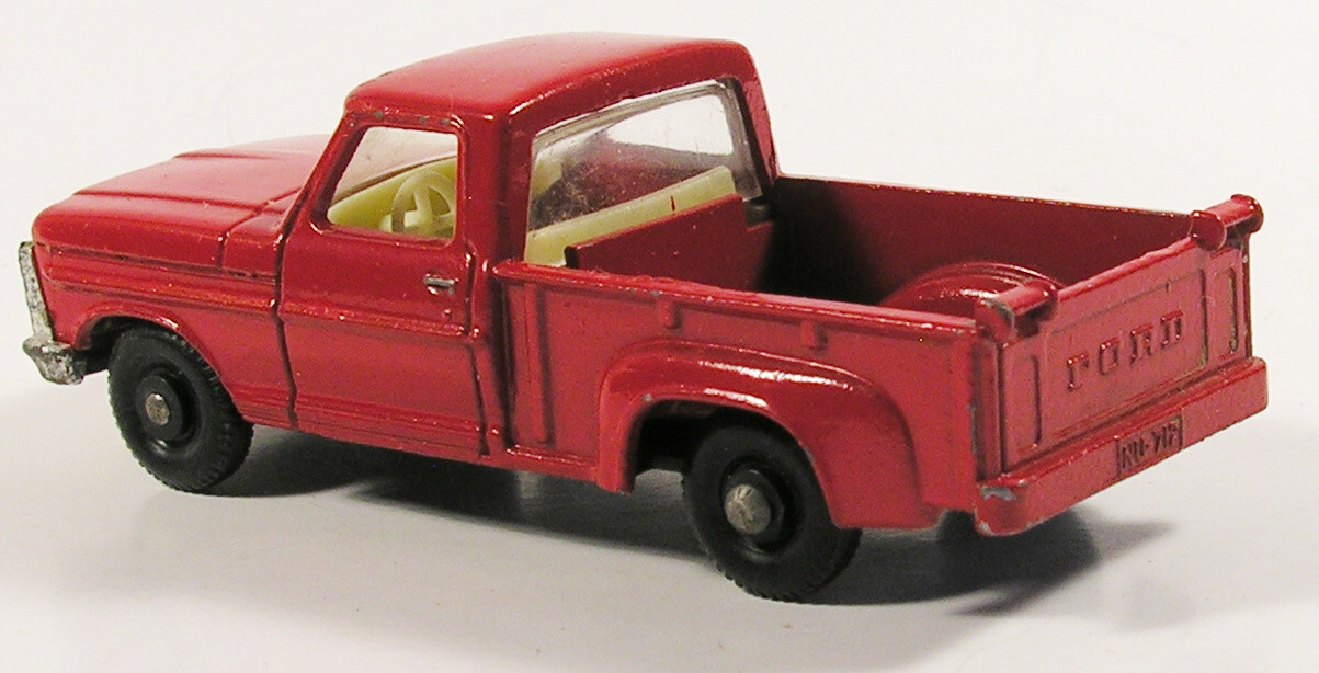 MATCHBOX 6 FORD PICKUP TRUCK BLACK BASE RW VINTAGE LESNEY ENGLAND