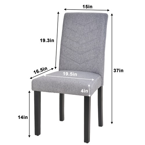 Set of 4/6 Dining Chair High Back Armless Linen Fabric Stool Kitchen Dining Room - Picture 11 of 30