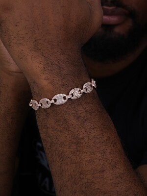 関税/送料込み【BELLGIO】12mm グッチ リンクチェーン Mens 12mm Gucci Link Bracelet Solid 925 Sterling Silver 14k