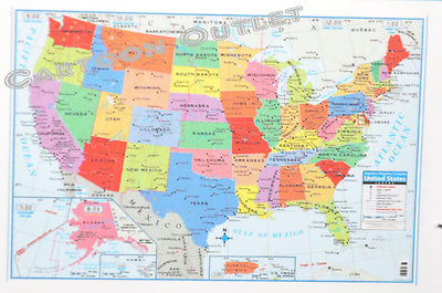 us map large poster wall art print decoration 40 x 28 superior