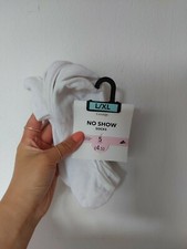 George No Show White Socks L/XL 5 pairs