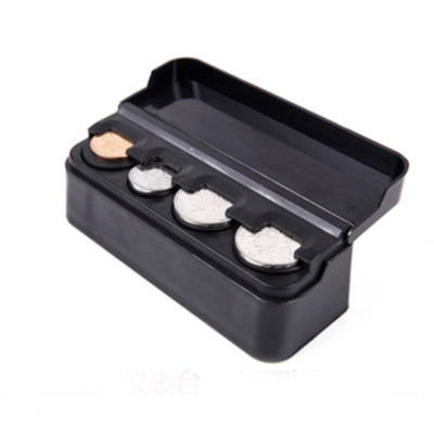 1x Car Black Coin Case Change Storage Box Piggy bank Holder Organizer Container