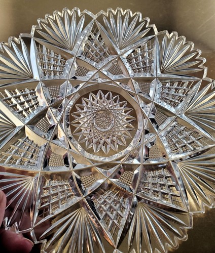 ABP American Brilliant Cut Glass ICE CREAM PLATE 7.125" Excellent Condition! - Picture 5 of 6