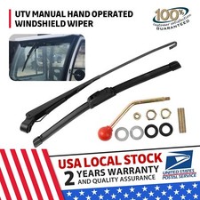 Utv Manual Hand Operated Windshield Wiper Rubber Blade Universal Replacement Kit