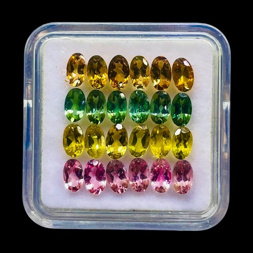 VVS 24 Pcs Natural Multi Tourmaline 5x3mm Oval Cut Loose Untreated Gemstones Lot - Picture 9 of 9