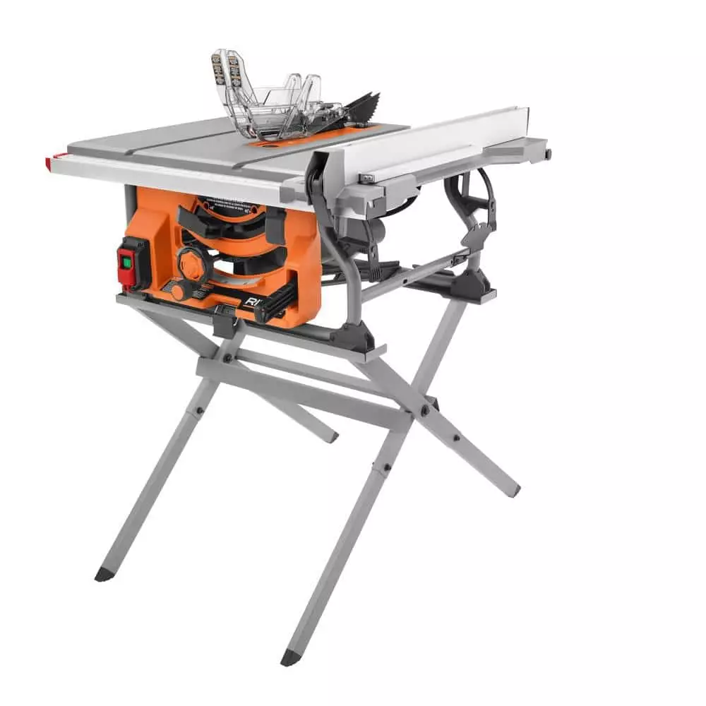 RIDGID Table Saw 15 Amp 10 inch 5000 RPM Centered Blade Folding