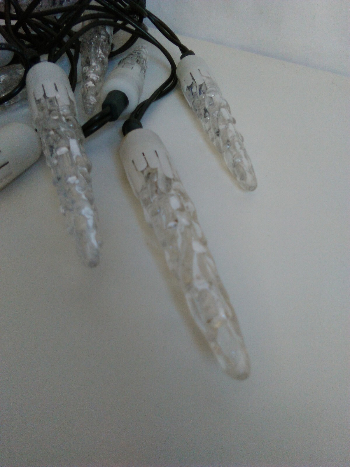 Vintage Collectable 20 Flashing Christmas Tree Lights 10cm Icicle Caps