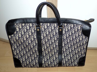Christian Dior Original Shopper Monogramm Canvas Leder Tasche 49,5x34cm 22880