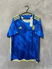 Sweden Woman Team Jersey Away Football Shirt Blue Adidas Woman Size 2XL