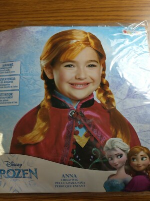 DISNEY FROZEN PRINCESS ANNA RED BRAIDED PIGTAILS WIG COSTUME