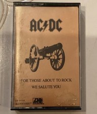 Vintage AC/DC Cassette For Those About to Rock 1981 80s Rock Music Collectible