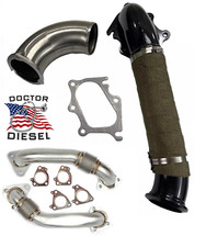 3 Exhaust Pipe Turbo Horn Up Pipes For 01-04 Chevy Gmc 6.6l Lb7 Duramax Diesel