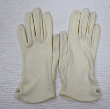VINTAGE WOMEN'S IVORY CREAM SHORT DRESS GLOVES - SIZE XS/S