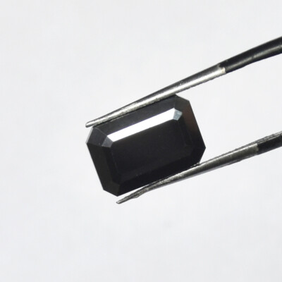 Black Diamond Emerald Cut Loose 5-6 Ct Quality AAA Certified ! Jewelry Making